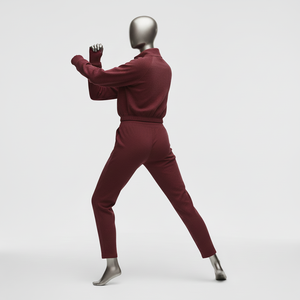 Conjunto Deportivo de Invierno con Estampado, Chaqueta Cortavientos y Pantalones Jogger de Alta Calidad, Personalizado para Mujer, Bloques de Color, 2 Piezas, Media Cremallera - Product Image 4