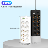 Multiprise portable VINISEM avec protection contre les surtensions - 10 prises, 2 ports USB-A et 2 ports Type-C, câble de 2 m