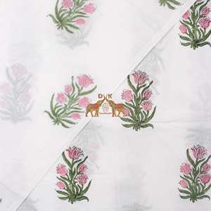 Wholesale Indian Floral Hand Block Printed Beautiful Fabric Summer Cotton <b>Dress</b> Fabric for Clothing - Product Image 3