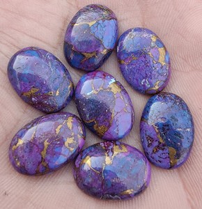 Pierres naturelles de qualité AAA + Vente en gros gros gros cabochon de forme ovale Pierres précieuses Violet Cuivre Turquoise Tailles 9mm et 14mm - Product Image 5