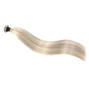 ผมต่อแบบ I-Tip ของแท้จากบราซิล เกรด 12A แบบตรง ติดด้วยไมโครเคราติน สีเบจเย็นผสมสีบลอนด์มุก - Product Image 1