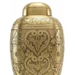 Urne funéraire en métal pour cendres humaines adultes, grande urne funéraire artisanale, disponible en laiton et en aluminium - Product Image 1