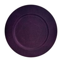 Assiette de présentation en métal perlé brun foncé de luxe, vaisselle de banquet de mariage, vente en gros, assiette de présentation en métal faite à la main, sous-assiette