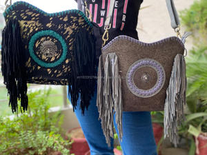 กระเป๋าหนังนิ่มคลุมผมสไตล์ตะวันตกสำหรับผู้หญิง, กระเป๋าหนังสไตล์โบฮีเมียนขนสัตว์คุณภาพสูง - Product Image 2