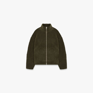 Veste polaire Olive-Coupe décontractée avec poches fonctionnelles, détails de couture arrière et artisanat - Product Image 1