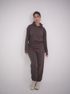 Ensemble de survêtement décontracté 2 pièces pour femme, personnalisé, en molleton 100% coton, écologique, anti-plis, coupe oversize, avec doublure frontale - Product Image 6