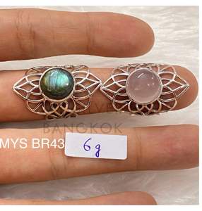 Bague en labradorite ronde brillante, fabriquée en argent sterling 925 classique, vente en gros de bijoux bohèmes de qualité supérieure - Product Image 1