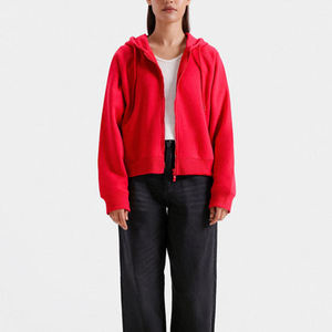 Nouveaux sweats à capuche pour femmes à la mode, design uni, vente en gros, sweat à capuche rose vif à fermeture éclair, sweat à capuche rose athlétique - Product Image 1