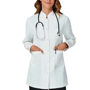 Long Coat Factory Custom Nursing <b>Scrubs</b> Uniforms Anti Wrinkle Hospital Uniform Jacket Stretch Medical <b>Scrub</b> Jackets Nurse Sets - Product Image 1