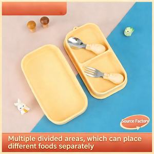 XHJ Kids Large-Capacity 720ml Silicone Travel <b>Lunch</b> <b>Box</b> Suction Base Leak-Proof BPA-Free Baby Food Container Plate 12 Months - Product Image 6