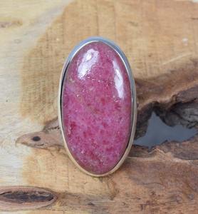 Anillo DE BODA indio para niñas, lujosa piedra preciosa de rodonita, anillo hecho a mano, anillo de piedras preciosas, joyería de plata de ley 925, joyería de sello 925 - Product Image 3