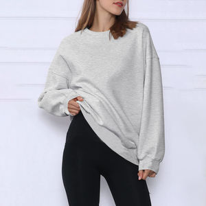 OEM haute qualité mode femmes sweats surdimensionnés à manches longues hauts automne hiver vêtements col rond tenues confortables pull - Product Image 3