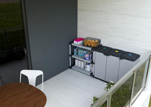 Mongardi Matériau PP PVC durable Unité à 3 étagères Charge de 50 kg par étagère L80 X L40 X H85 cm Couleur grise Dimensions - Product Image 4