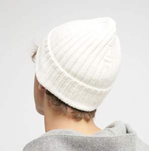 Gorro de calavera acanalado unisex personalizado con parche bordado y logotipo, gorro de punto con puños, gorro de hiedra, gorro blanco para hombre, gorros de lujo de invierno - Product Image 6