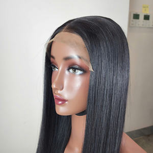 Gran calidad mayoristas de hueso recto 4X4 cabello humano peruano 30 pulgadas pelucas frontales de encaje 40 "12A grado peluca recta 40 en - Product Image 2