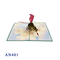 Nouvelle conception de carte de vœux 3D en forme de dragon, carte en papier vietnamien faite à la main, 150x200mm, style imitation antique, cadeau de mariage ou d'anniversaire