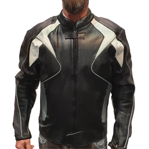 Nueva chaqueta de carreras transpirable de cuero de vaca genuino Unisex, chaqueta de moto negra, protecciones para montar en carretera de invierno de talla grande - Product Image 1