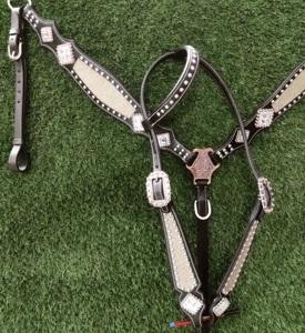 Argentine cuir Western fait à la main Headstall respirant Western Headstall poitrine collier ensembles pour l'équitation - Product Image 2