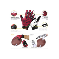 Guantes de Fútbol Americano Personalizados al por Mayor de Alta Calidad Hoserz International para Receptores Juveniles con Servicio OEM