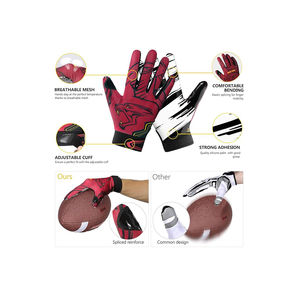 Gants de football américain personnalisés en gros, gants de receveur, gants de football américain pour jeunes - Product Image 5
