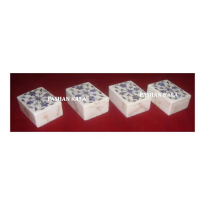 Exclusive Top Quality Material <b>White</b> Marble Blue Mother of Pearl Inlay Jewelry <b>Boxes</b> for Super Finishing <b>Gifting</b> Purpose <b>Boxes</b> - Product Image 1