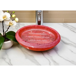 Porte-savon ovale en résine au design moderne, finition de surface personnalisée, porte-éponge pour salle de bain et cuisine, pour usage hôtelier - Product Image 2