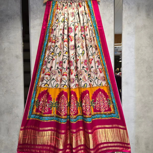 ผ้าไหม gajji บริสุทธิ์ dupatta สำหรับอินเดียและปากีสถานเงางามสง่างามพร้อมรายละเอียดที่ซับซ้อน - Product Image 1