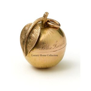 Bougeoir décoratif en forme de pomme doré brillant avec support votif et pot de rangement en cire pour décorations de table de Noël - Product Image 1