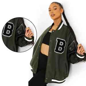 Chaquetas Letterman de Alta Calidad, Impresión Personalizada, Chaqueta Letterman de Moda, Cálida para Invierno, con Parches, para Mujer - Product Image 6