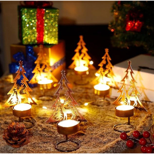 Fabuloso diseño pequeño árbol de Navidad soporte de vela de Metal dorado portavelas para uso de decoración festiva - Product Image 5