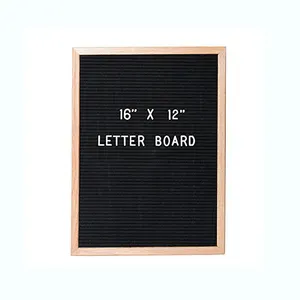 Bas prix 12x18 pouces cadre en bois de chêne panneau à lettres en feutre avec lettres en plastique