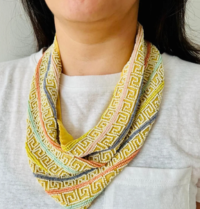 Trendy High Quality Unique Western Beaded Scarf Necklace, Fringe Beaded <b>Bandana</b> - Product Image 1