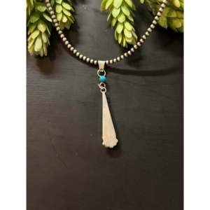 Pendentif ethnique religieux Zuni multi-pierres et argent sterling incrusté, plaqué rhodium avec motif numéro et breloque en or platine - Product Image 4