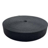 Personnalisé 15mm-60mm Noir/Blanc Tissé Tricoté Maigre Bande Haute Élasticité Tressé Sangle 100% Polyester Durable Usine