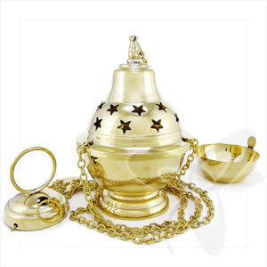 Quemador Bakhoor colgante de latón macizo de diseño único más tradicional atractivo con diseño en relieve de la mejor calidad pulido dorado - Product Image 6