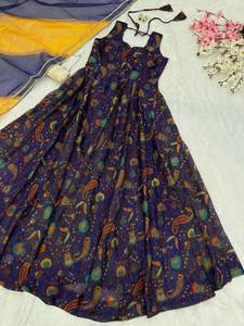 Ensemble de robe Anarkali en soie de créateur pour mariages et fêtes, nouveau style Bollywood, dupatta imprimé numérique, mariage indien pakistanais - Product Image 5