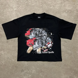 T-shirt Homme en Coton Épais 100% Personnalisé avec Logo OEM, Impression Silicone, Respirant, Séchage Rapide, Style Streetwear - Product Image 2