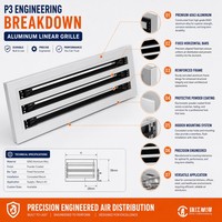 Grille linéaire moderne en alliage d'aluminium - Diffuseur de plafond architectural pour CVC