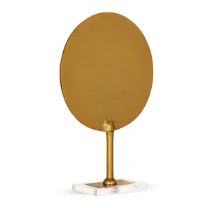 Producto más vendido, soporte de escultura redonda de Metal con acabado dorado, decoración de mesa de oficina en casa, regalo de boda, arte de pared - Product Image 5