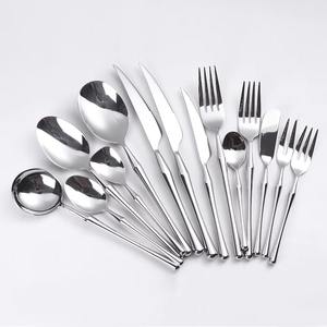 Juego de cubiertos de mesa de acero inoxidable con diseño de mango Delgado pequeño elegante de estilo francés para boda - Product Image 6