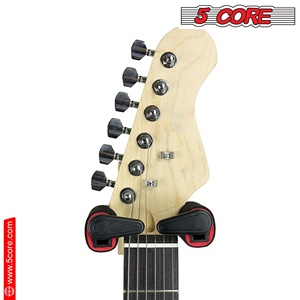 5Core Guitar Wall Mount Hanger Adjustable <b>Display</b> Wall <b>Hook</b> Holder Hard Wood Base - Product Image 4