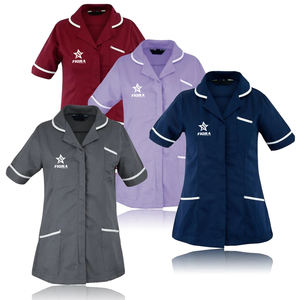 Uniformes de Enfermería Personalizados para Mujer, Marca Niaahinn, con Cuello Camisero, Ribete Blanco, Polialgodón de Alta Calidad, Servicio OEM - Product Image 2