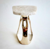 Table d'appoint moderne en métal doré, table basse d'appoint de luxe, mobilier contemporain de style farmhouse pour salle de sport et salon, gonflable