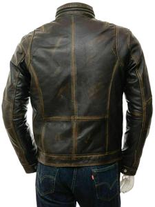 Men Distressed Vintage <b>Jacket</b> Leather Biker <b>Jackets</b> <b>Retro</b> Cafe Racer <b>Motorcycle</b> Zipper Street Stylish Casual Breathable 2026 - Product Image 3