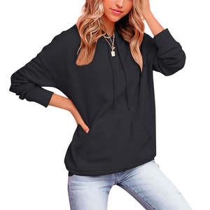 Sudadera con capucha de algodón con logotipo personalizado para mujer, Sudadera con capucha lisa en blanco para mujer, Sudadera con capucha de gran tamaño de la mejor calidad para mujer - Product Image 6