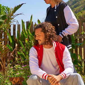 Ultifresh Unisex Lightweight Polyester Varsity Jacket Sporty Style Covered Button Closure <b>Windbreaker</b> Autumn ODM Reseller - Product Image 1