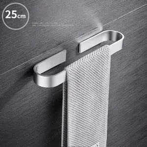 Space Aluminum Towel Bar Bathroom Single Rod No Hole Slipper Wall Mounted Shelf Bathroom Storage Rod