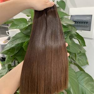 กระดูกดึงคู่ยาวเรียบผมสีน้ําตาลตรงสานหนังกําพร้าชิดผมมนุษย์เวียดนาม - Product Image 2