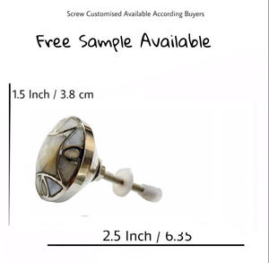 Madreperla y latón plata acabados perillas Y tirador artesanías para cocina dormitorio tocador y uso al aire libre - Product Image 3