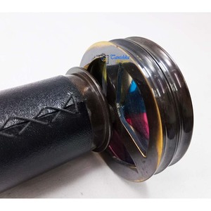 Estilo vintage antiguo negro con decoración náutica forrada de cuero caleidoscopio de latón coleccionable marino - Product Image 4